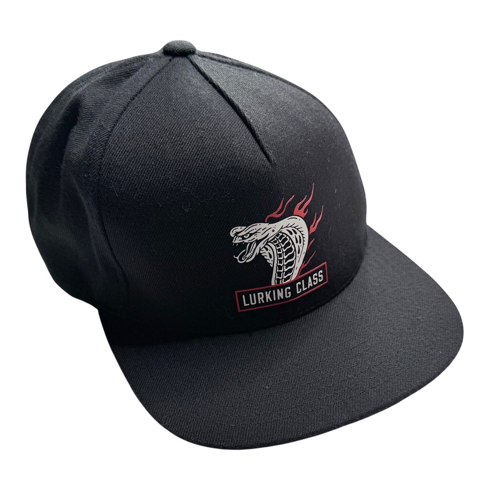 LURKING CLASS Snapback Hat Black Cobra Flame Sketchy Men's‎ OSFA Excellent